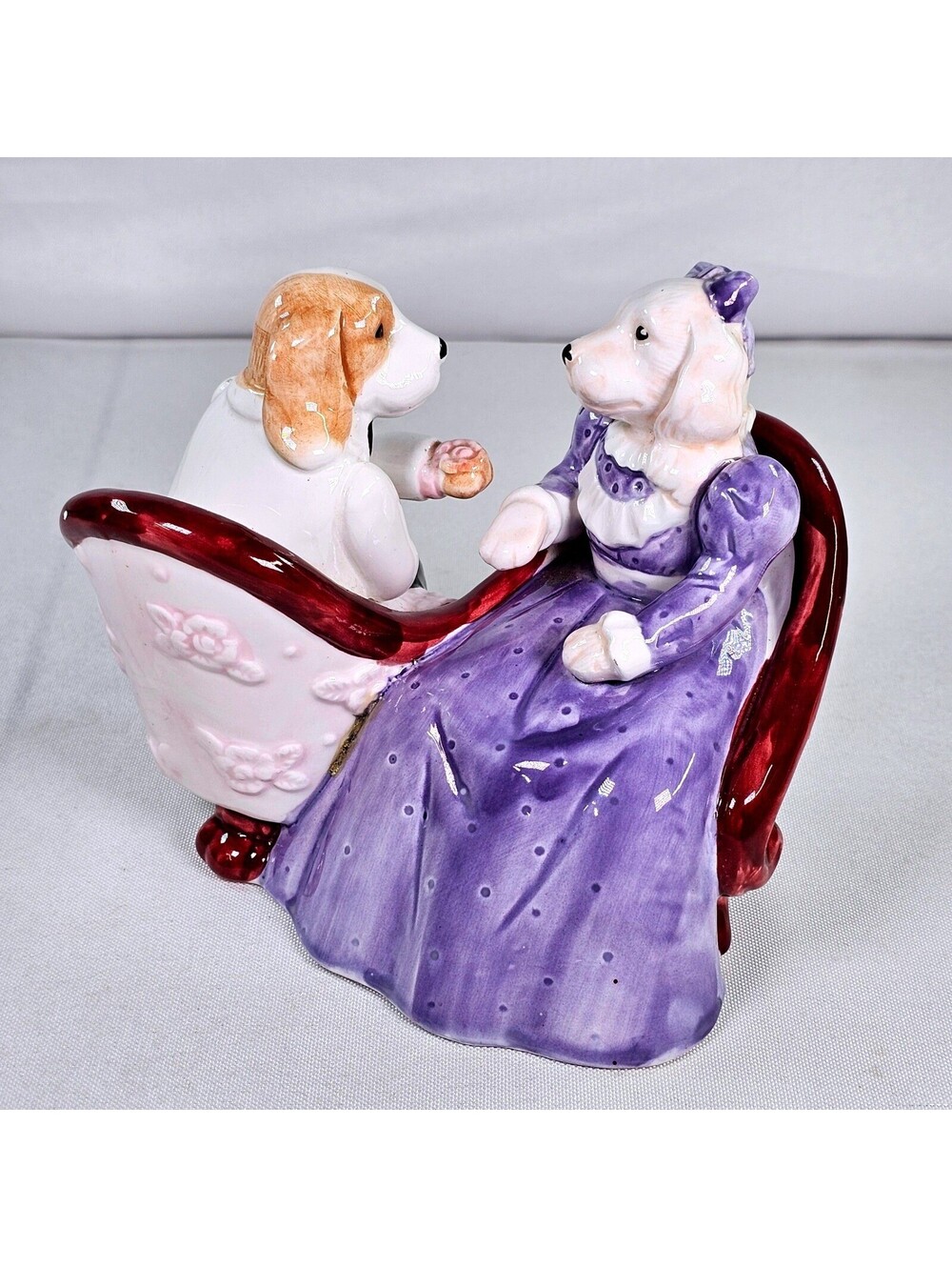 Vintage Applause Dogs on Love Seat Musical Figurine My Funny Valentine Ceramic